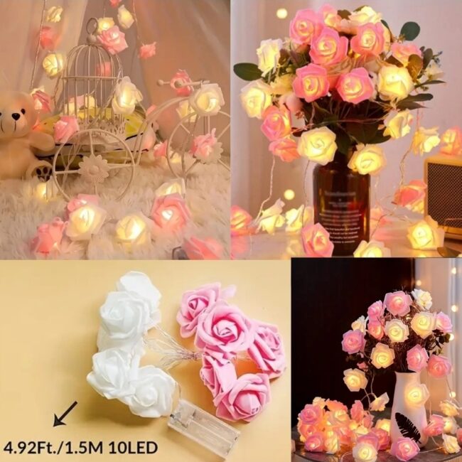 خيط الورود المضيئة (ابيض_وردي)  Guirlande lumineuse