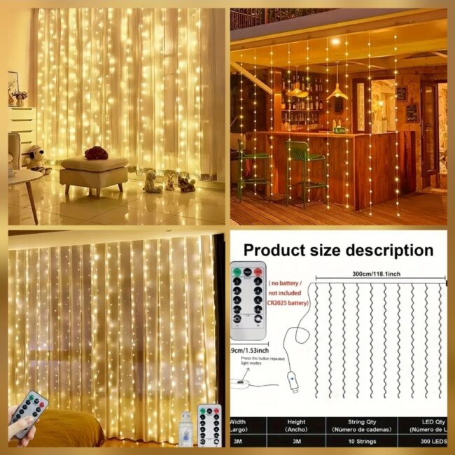Rideaux lumineux 3m/3m